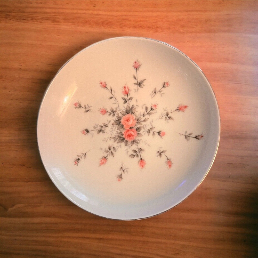 4x Harmony House ROSEBUD dessert cake bread Fine China #3534 collect Japan Dawn